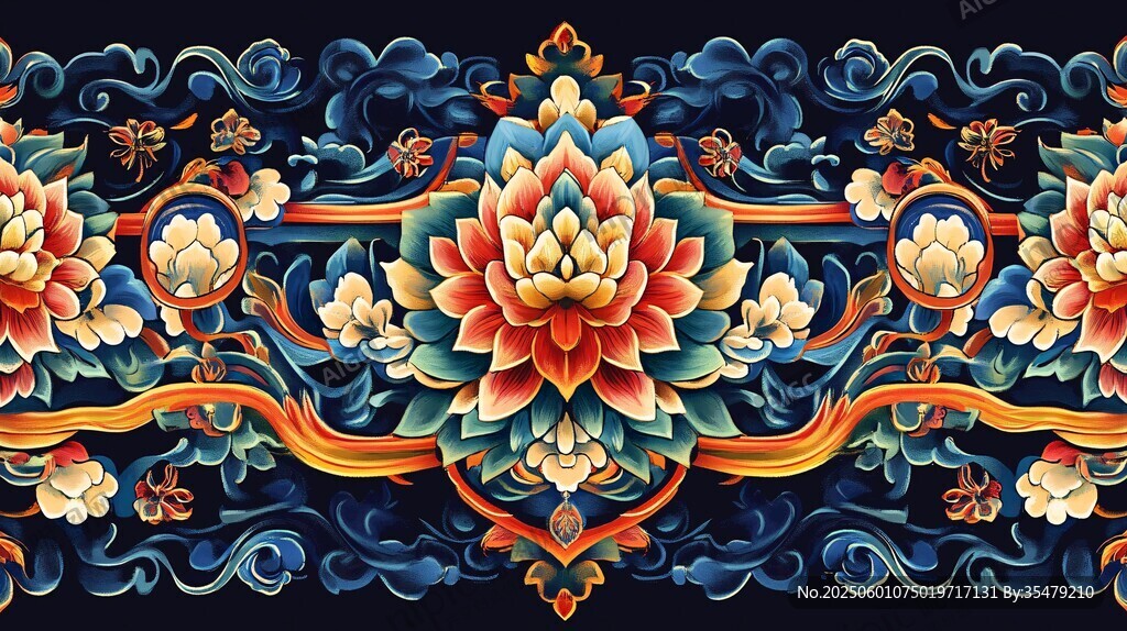 中式传统花卉精美纹样