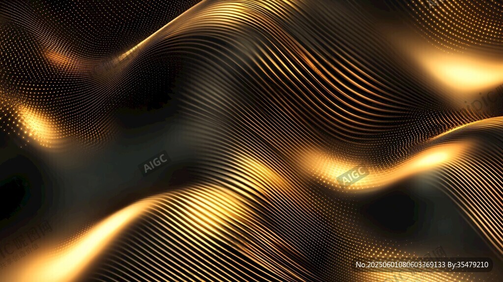 金色动感波浪纹理背景