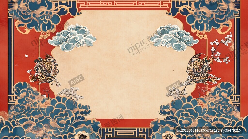 中式古典边框背景图