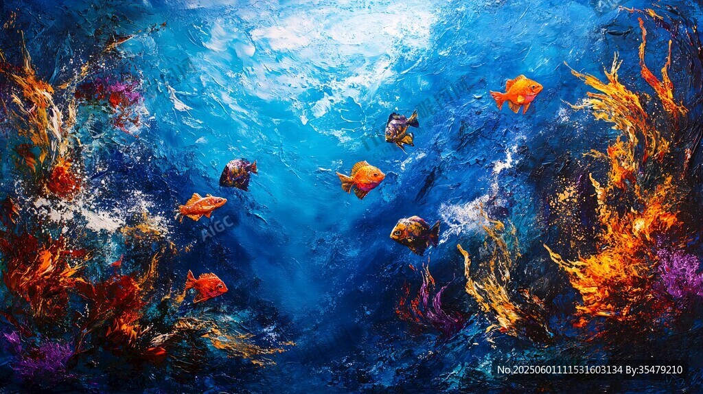 梦幻海底世界绚丽珊瑚鱼群