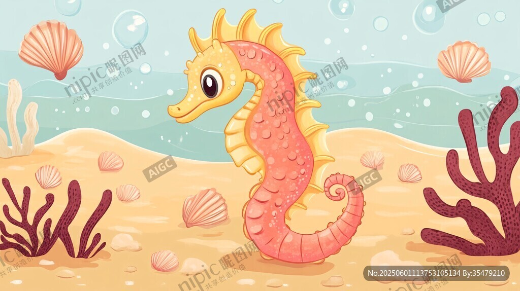 可爱海马的海底世界
