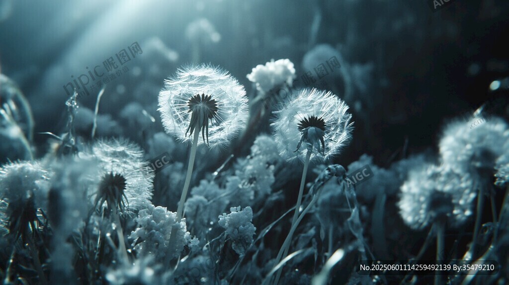 梦幻蒲公英沐浴微光