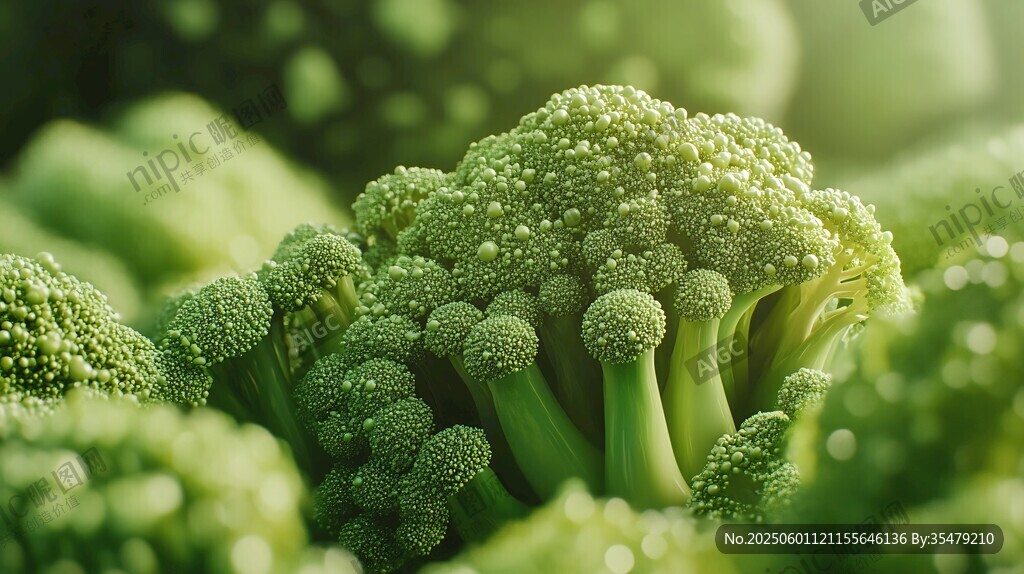 鲜嫩西兰花 水珠晶莹欲滴