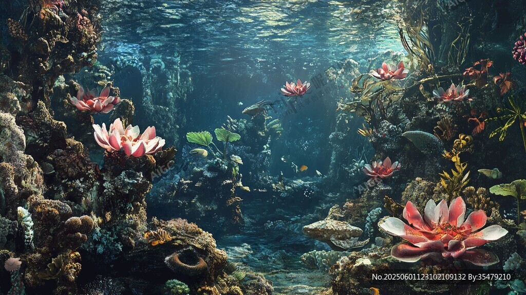 梦幻海底花卉珊瑚景观