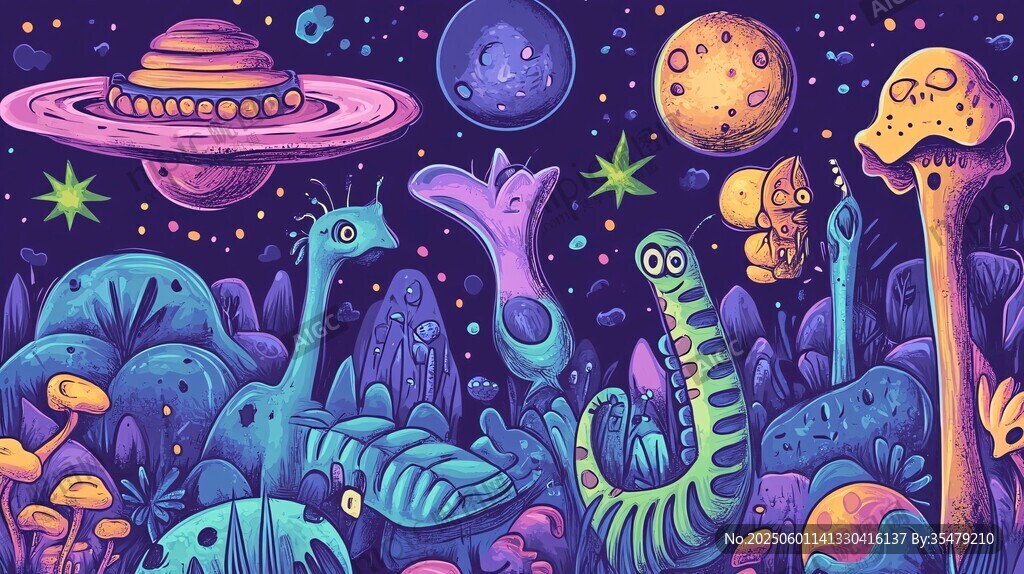 奇幻外星世界生物与景观