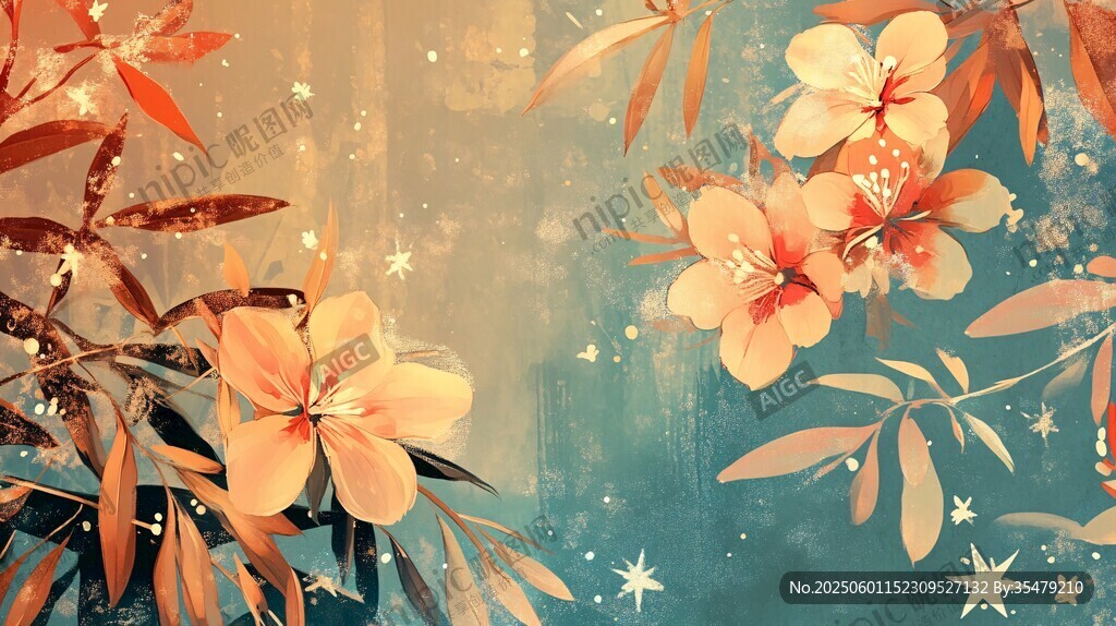 梦幻花卉背景图