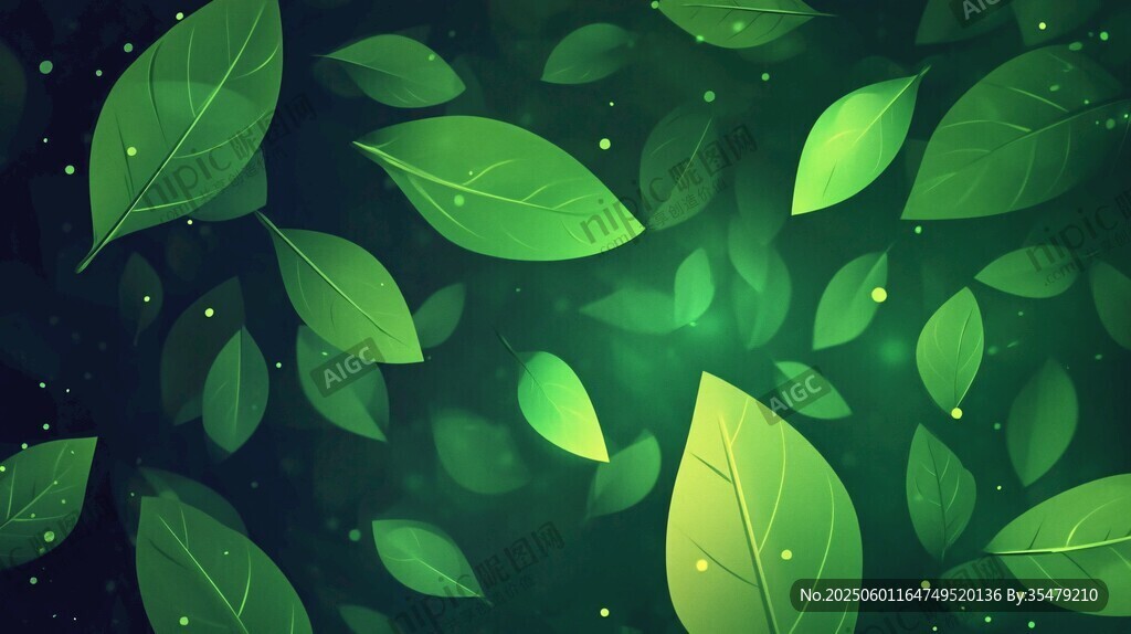 梦幻绿叶背景图