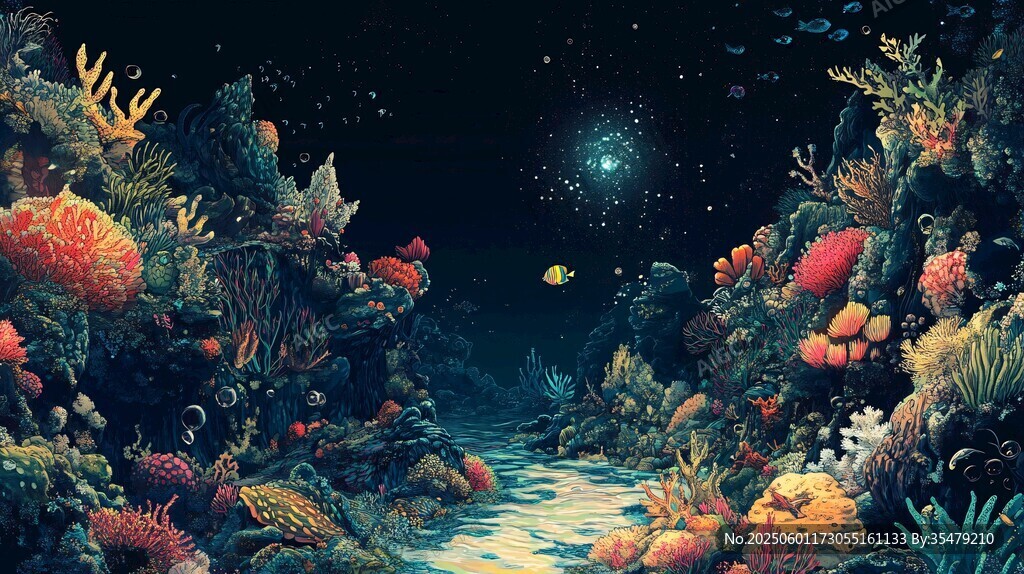 梦幻海底珊瑚礁奇幻景象
