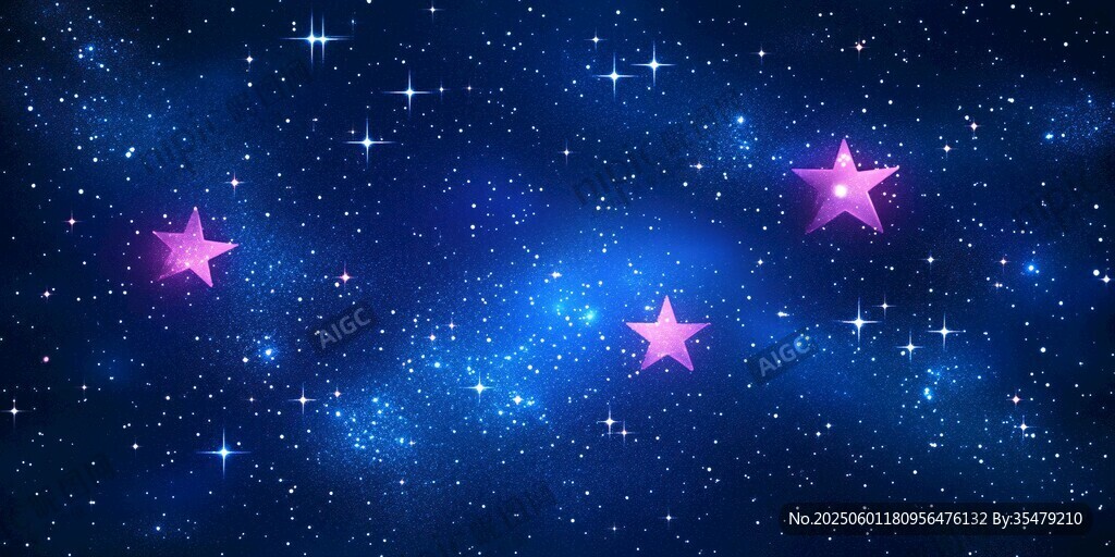 梦幻星空下的闪耀粉星