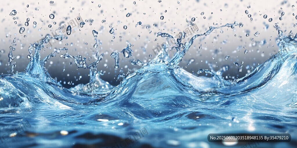 灵动水花 蓝色水韵瞬间