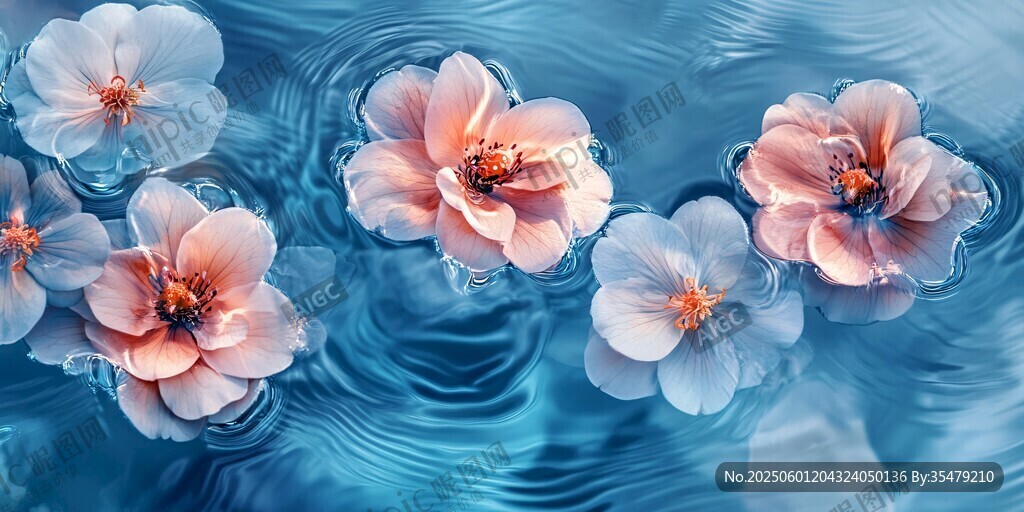 水中绽放的梦幻花朵