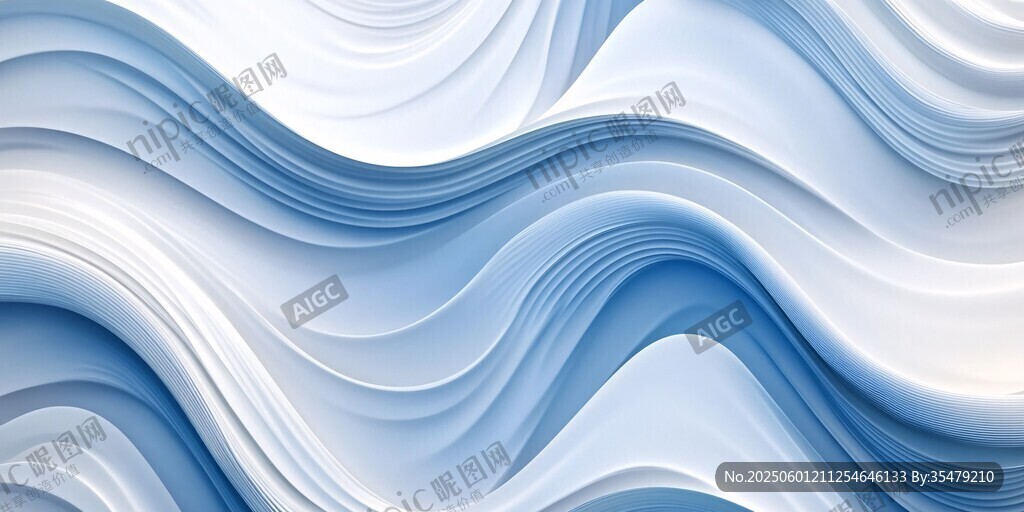 蓝白波浪纹理背景图