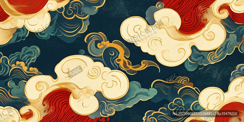 中式古典云纹图案设计