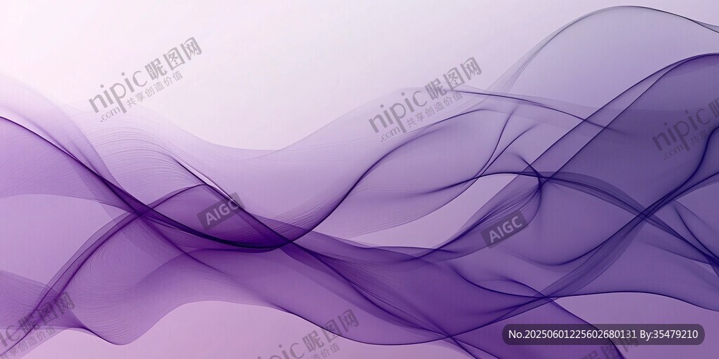 梦幻紫色飘带抽象背景图