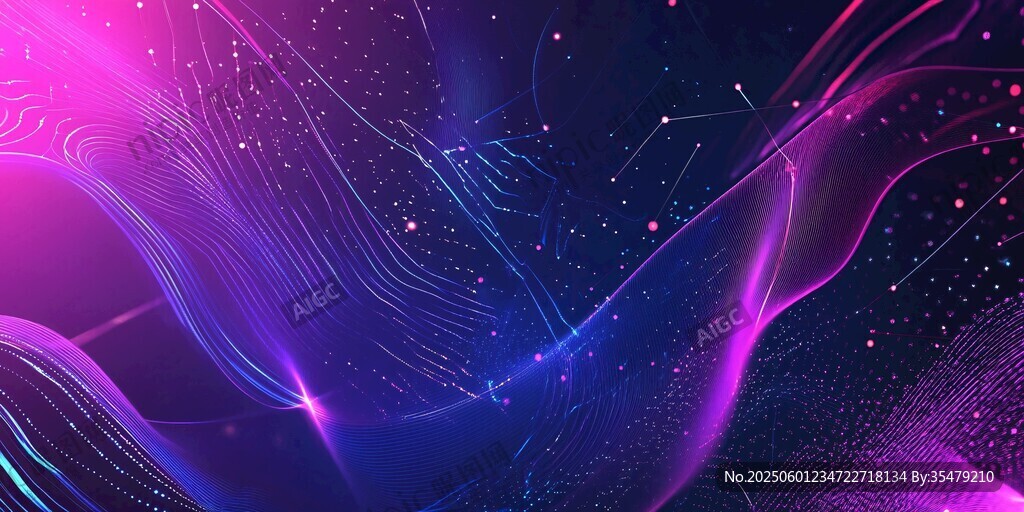 梦幻炫彩流动线条背景图