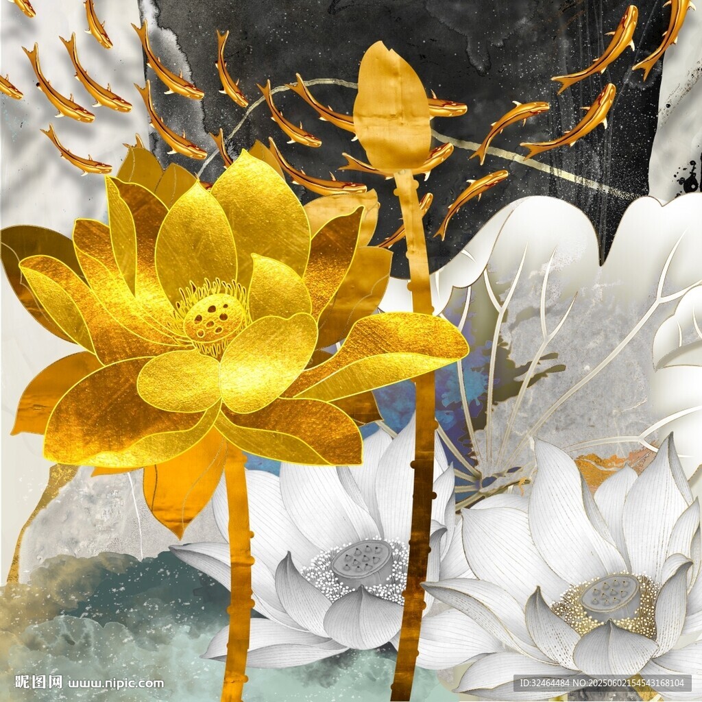 莲花装饰画