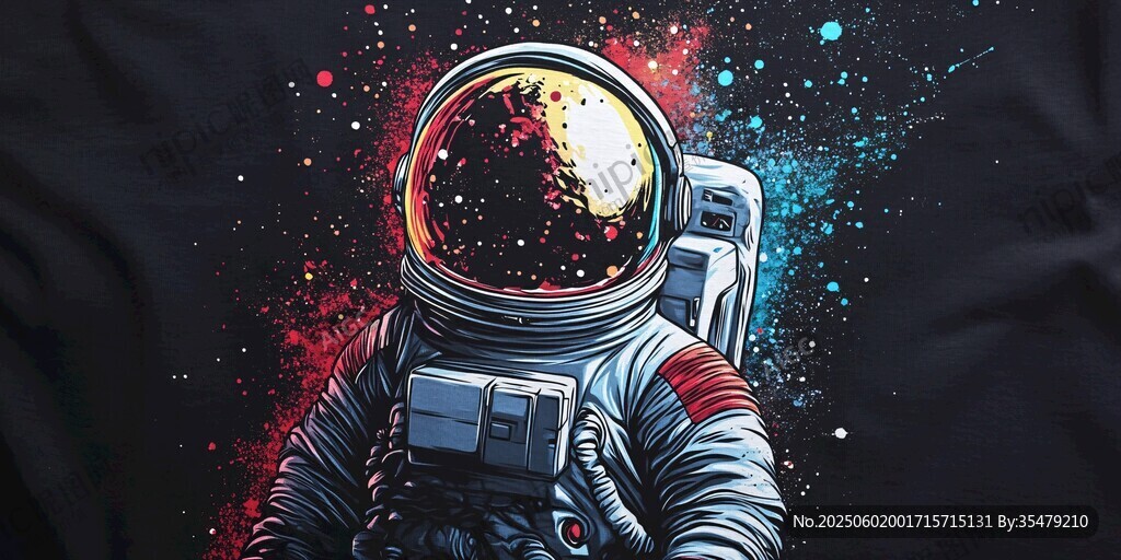 炫酷宇航员遨游璀璨星空