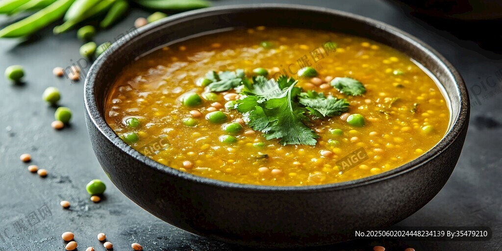 豌豆香菜浓汤 视觉与味觉盛宴