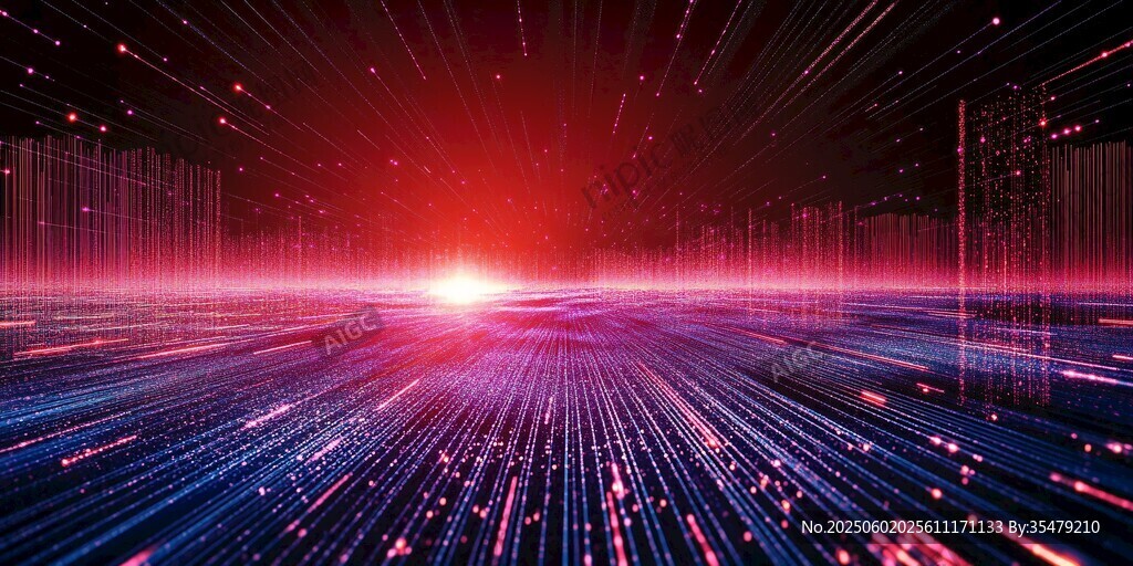 未来科技感的绚丽光影空间
