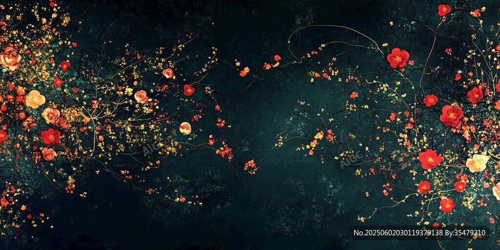 梦幻花卉背景图