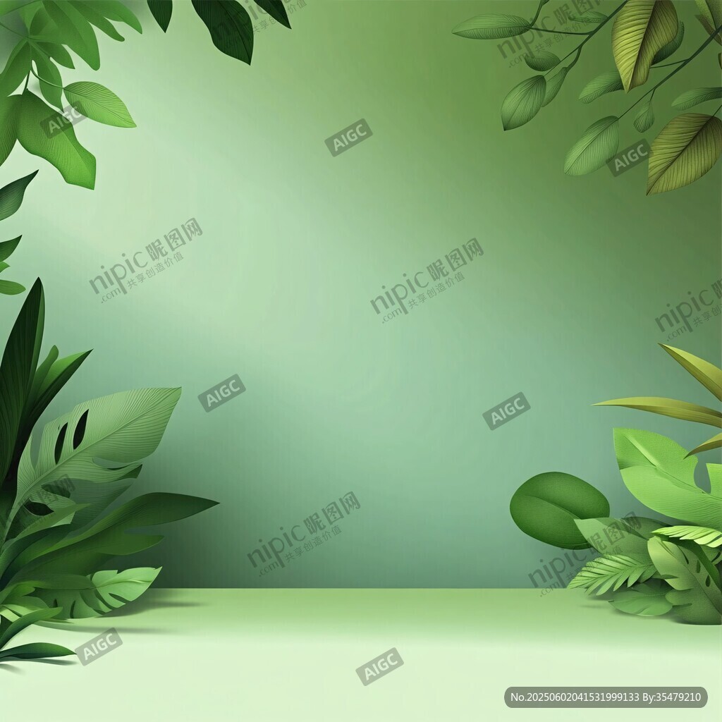清新绿植背景图