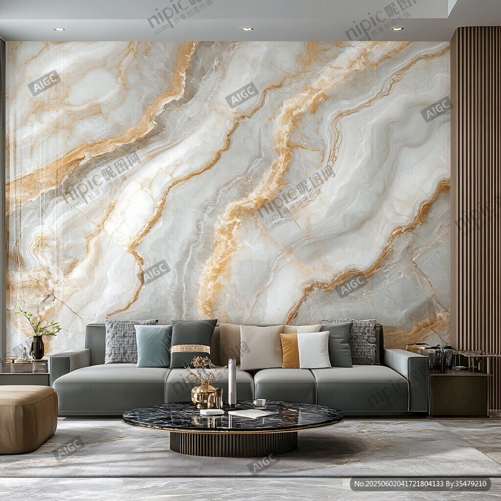 奢华大理石客厅背景墙
