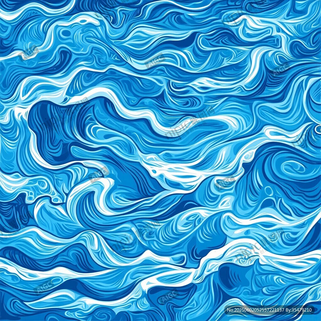 蓝色海浪抽象纹理图案