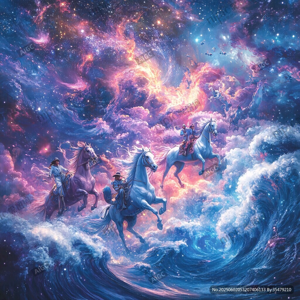 梦幻宇宙中策马奔腾奇景