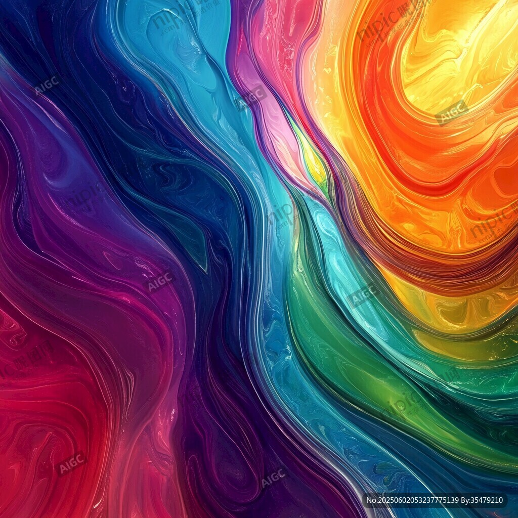 梦幻绚丽色彩流体艺术图