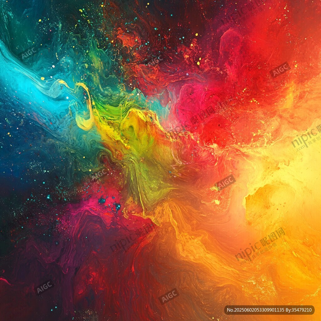 绚丽色彩的梦幻流体宇宙