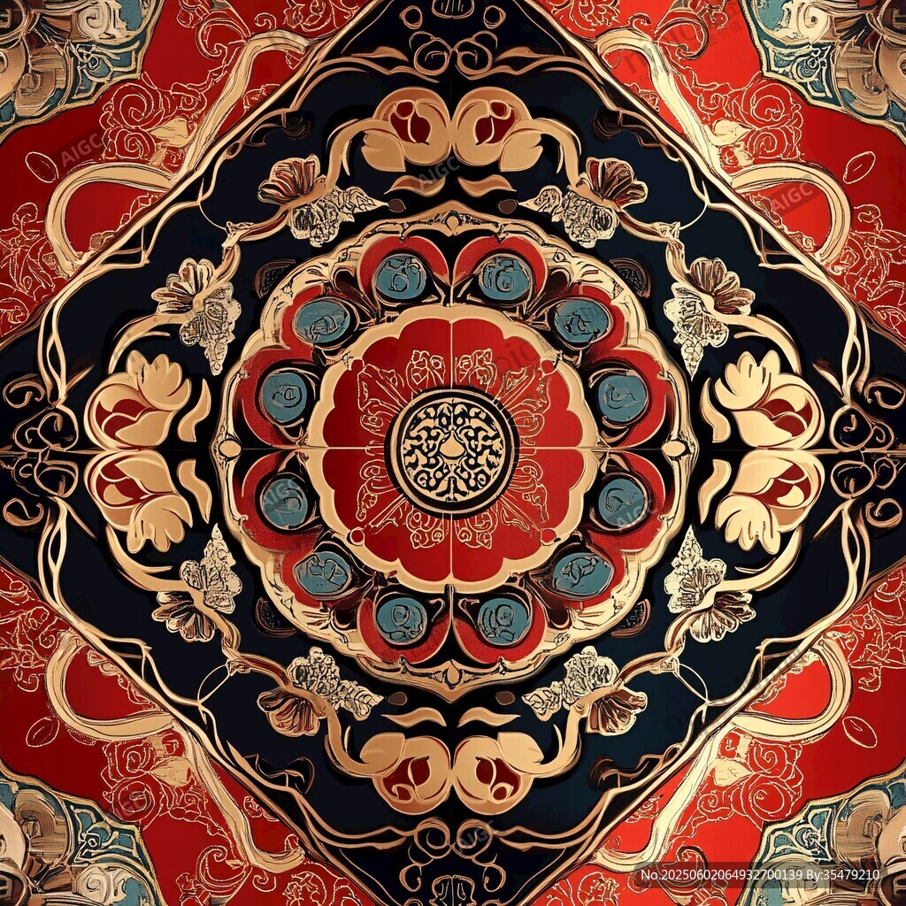 中式古典华丽花纹图案