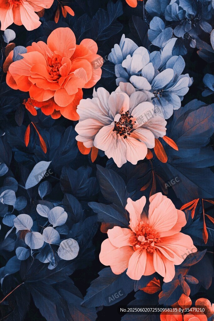 多彩花卉图案的视觉盛宴