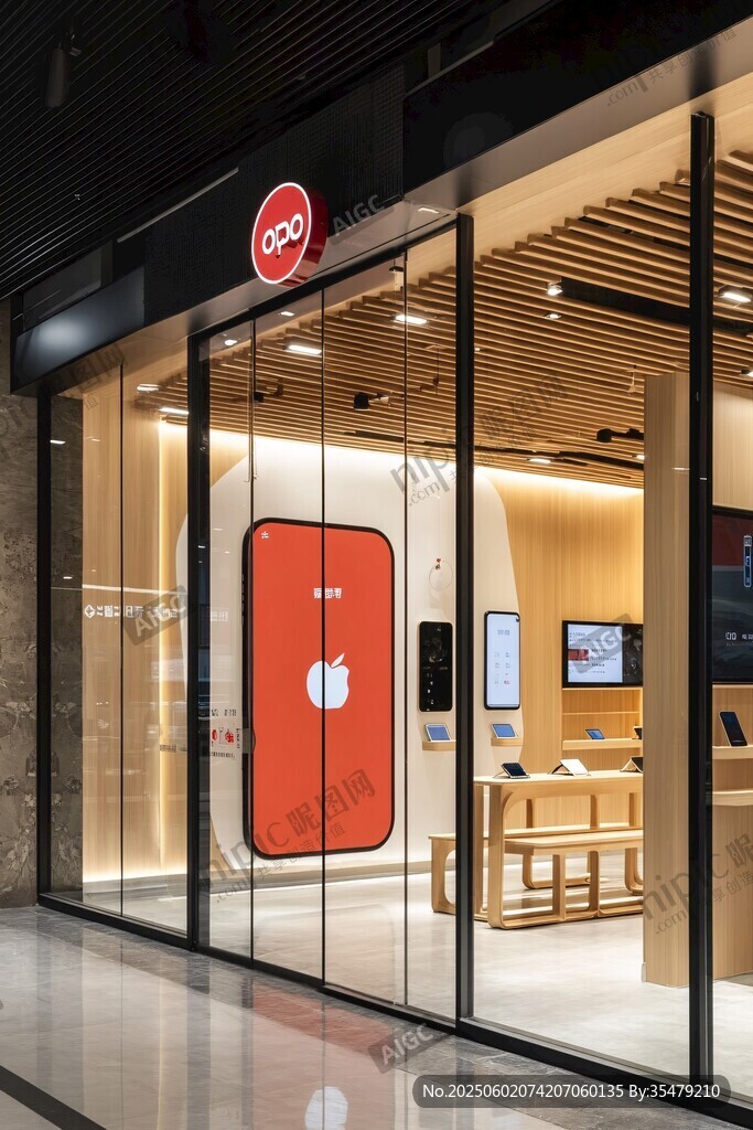 OPPO手机店的时尚店面外观