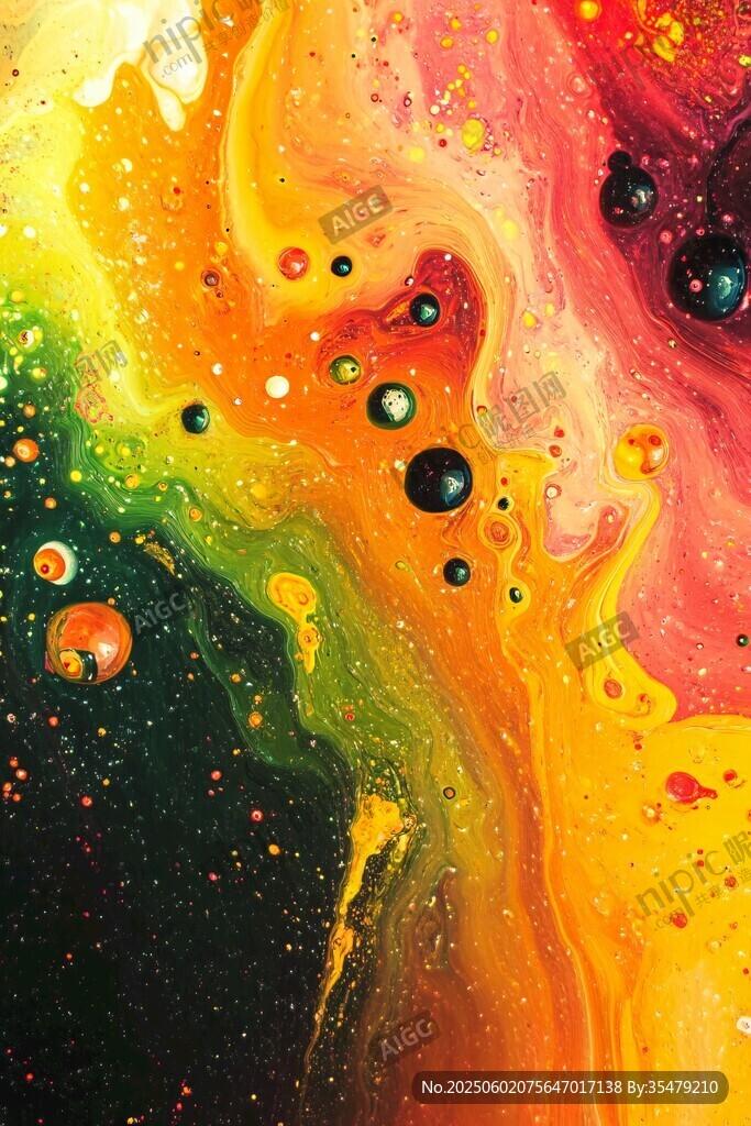 色彩斑斓的流体艺术画面