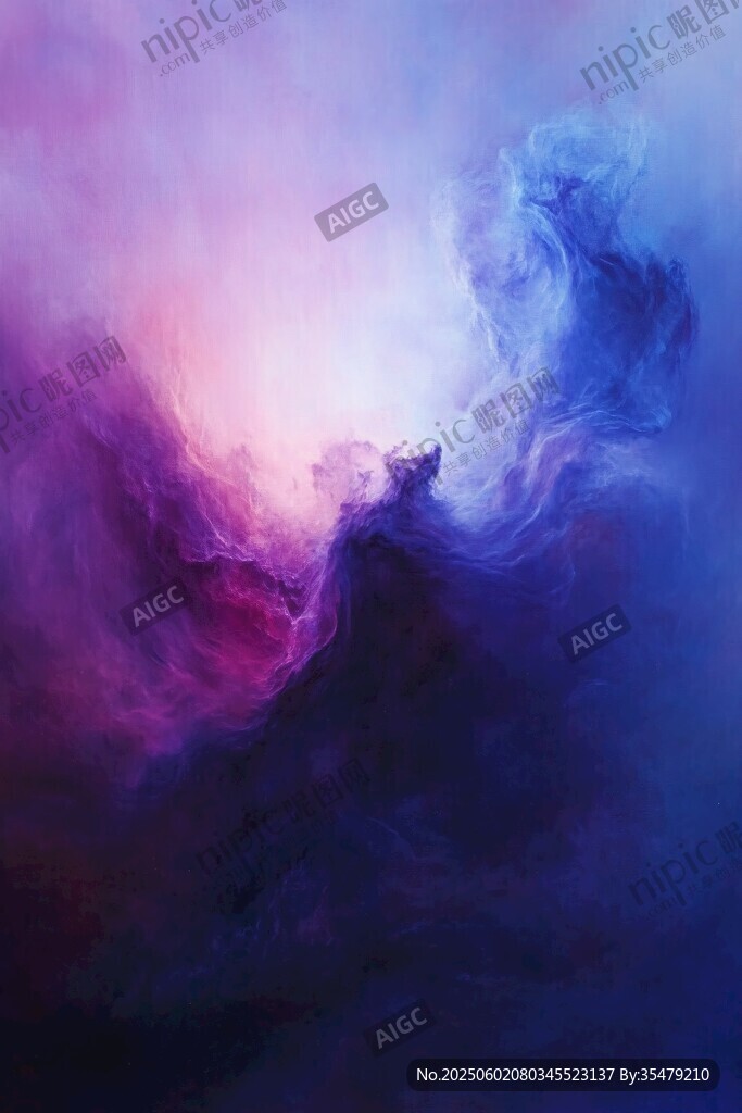 梦幻色彩烟雾抽象艺术画面