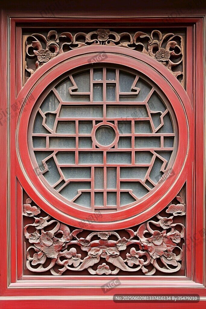 中式红窗雕花精致图案