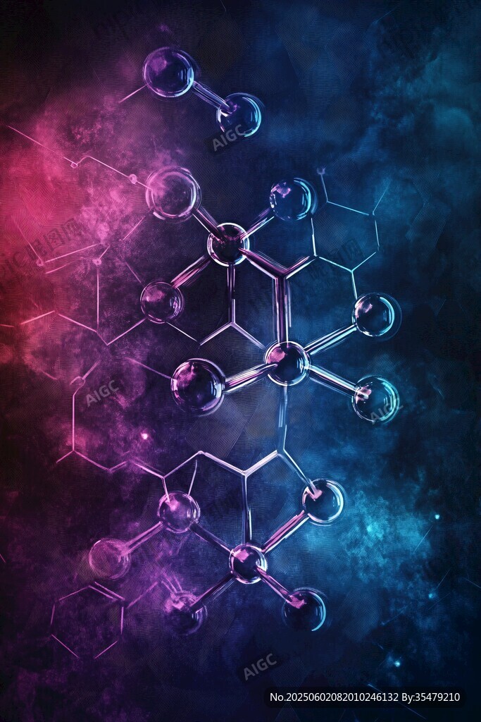 梦幻分子结构 绚丽背景