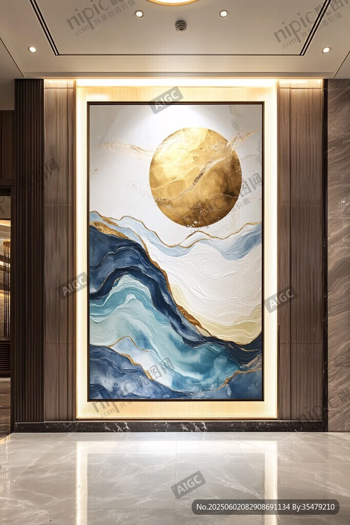 客厅中式抽象艺术挂画