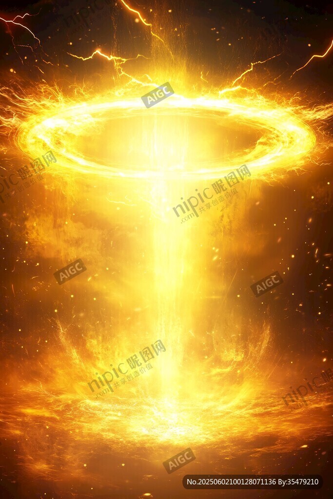 神秘金色能量传送门特效