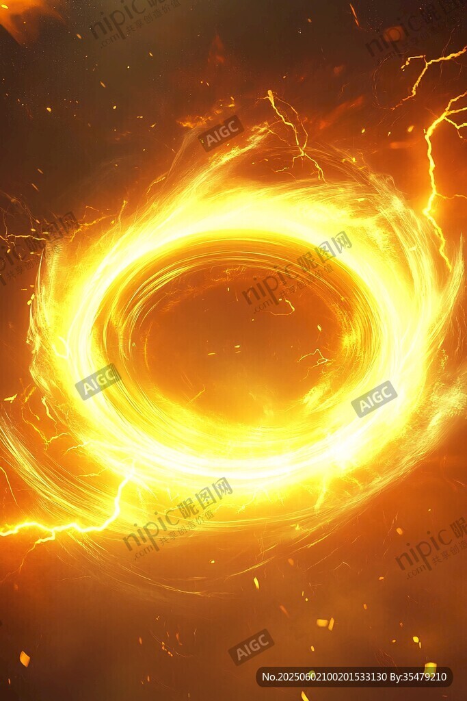 金色火焰能量漩涡特效