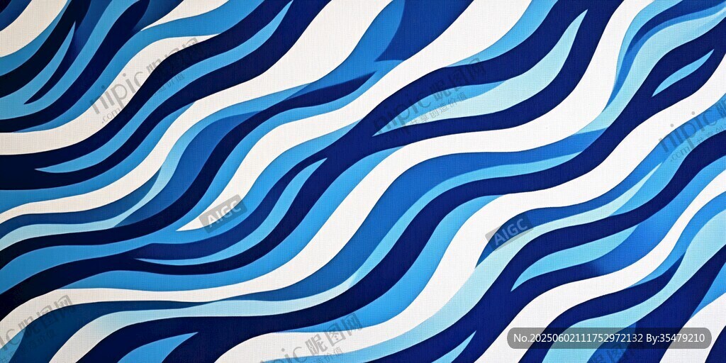 蓝白波浪纹理图案背景