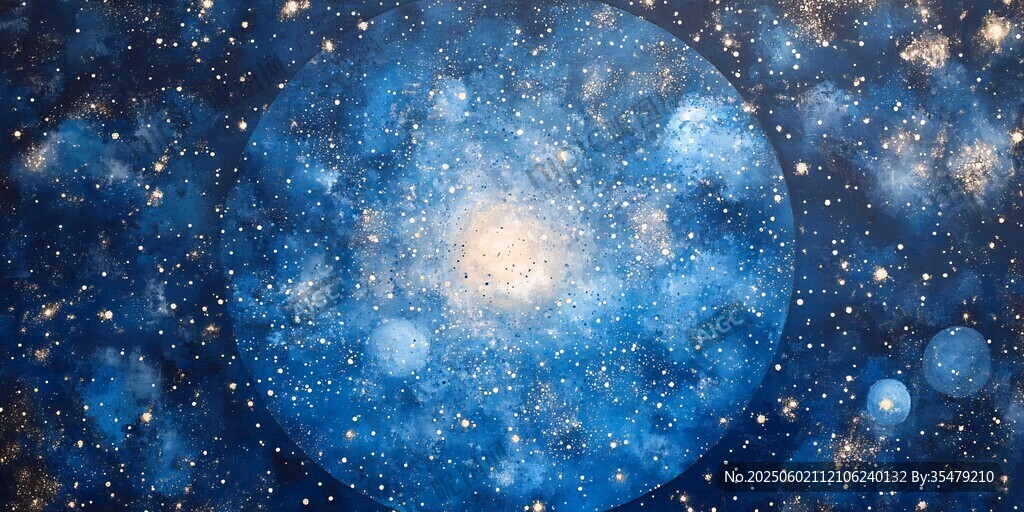 梦幻蓝色星系宇宙图景