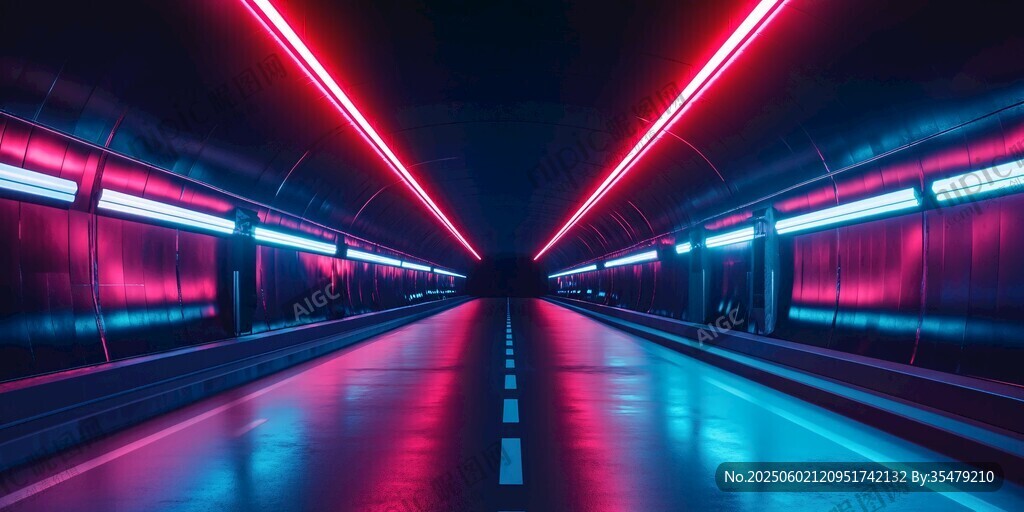 霓虹隧道 未来感光影之路