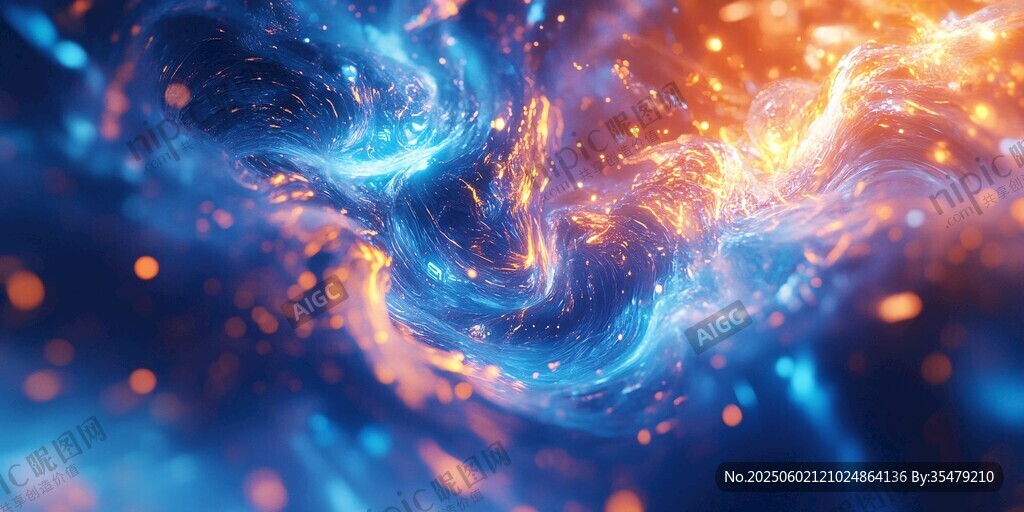 梦幻炫彩的能量流动画面