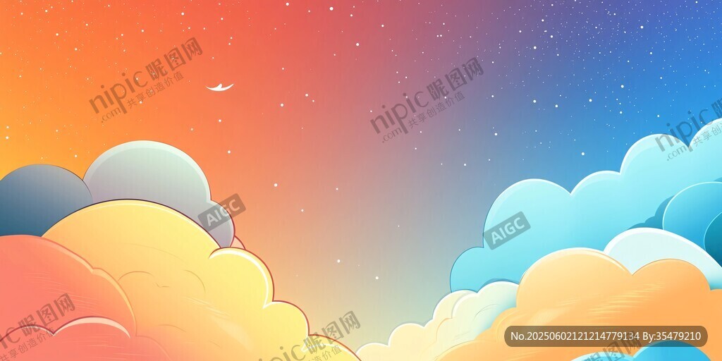 梦幻天空中的绚丽云朵