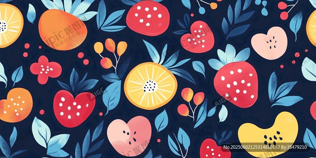 水果花卉图案背景图