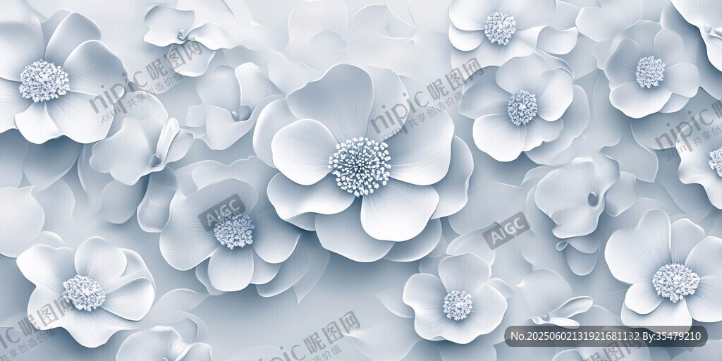 立体白花背景图