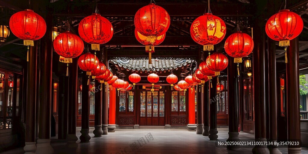 古廊红灯映 新春氛围感浓