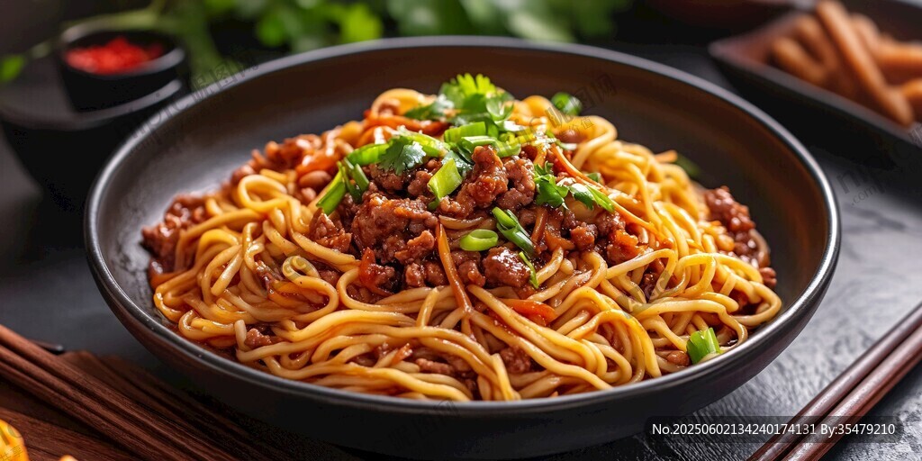 美味肉酱拌面诱人呈现