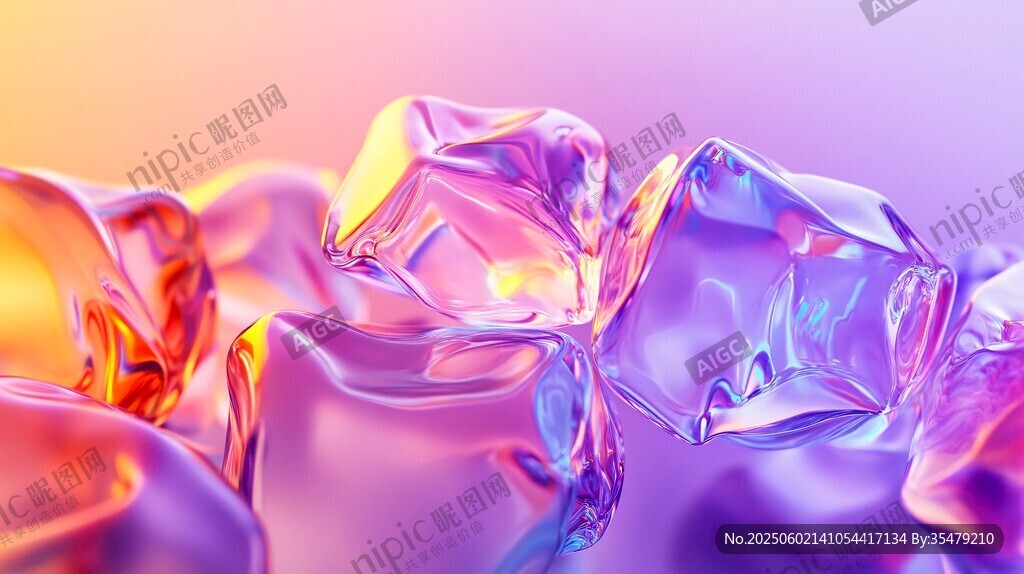 梦幻炫彩的透明晶体